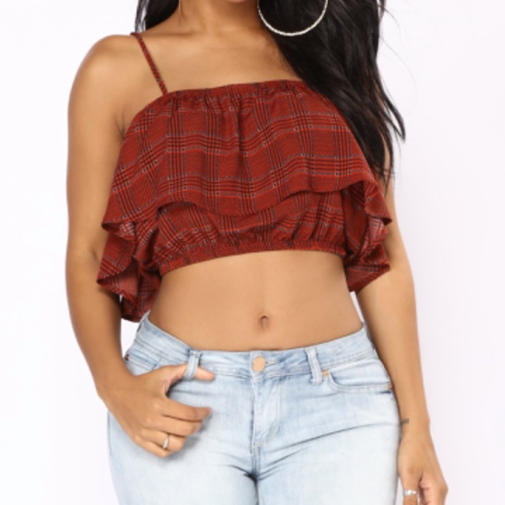 Fashion Nova Amy Plaid Top